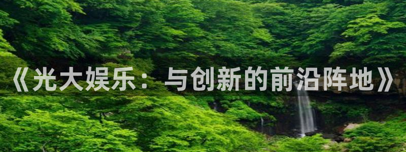 彩虹多多vk：《光大娱乐：与创新的前沿阵地》